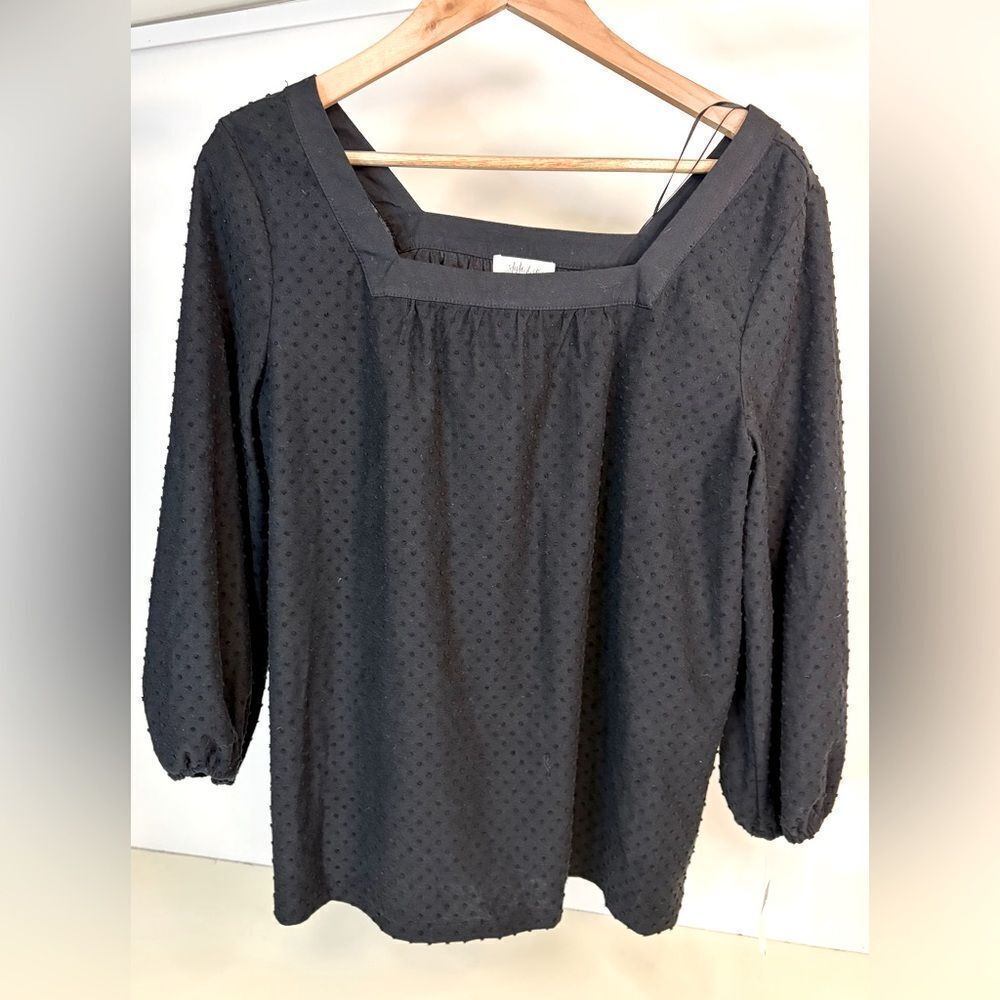 NWT Style & co Black quarter sleeve top size XL